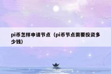 pi币怎样申请节点（pi币节点需要投资多少钱）