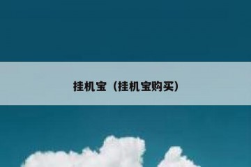 挂机宝（挂机宝购买）