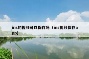 ins的视频可以保存吗（ins视频保存app）