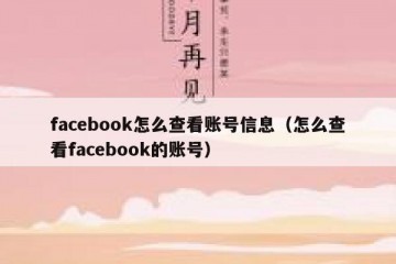 facebook怎么查看账号信息（怎么查看facebook的账号）