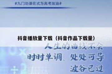 抖音播放量下载（抖音作品下载量）