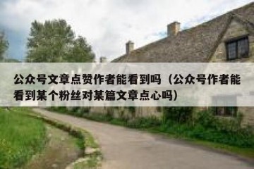 公众号文章点赞作者能看到吗（公众号作者能看到某个粉丝对某篇文章点心吗）