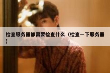 检查服务器都需要检查什么（检查一下服务器）