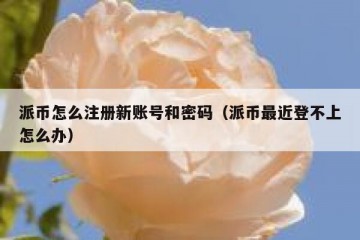 派币怎么注册新账号和密码（派币最近登不上怎么办）