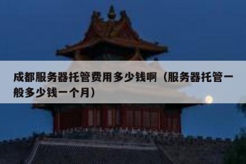 成都服务器托管费用多少钱啊（服务器托管一般多少钱一个月）