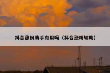 抖音涨粉助手有用吗（抖音涨粉辅助）