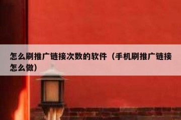 怎么刷推广链接次数的软件（手机刷推广链接怎么做）