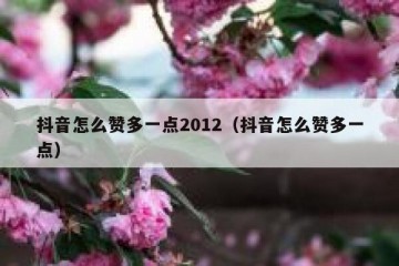 抖音怎么赞多一点2012（抖音怎么赞多一点）