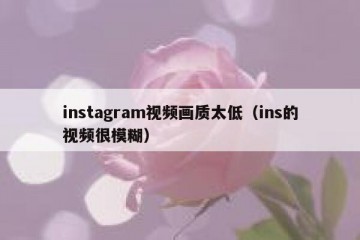 instagram视频画质太低（ins的视频很模糊）