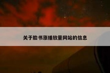 关于脸书涨播放量网站的信息