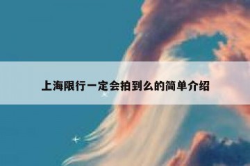 上海限行一定会拍到么的简单介绍