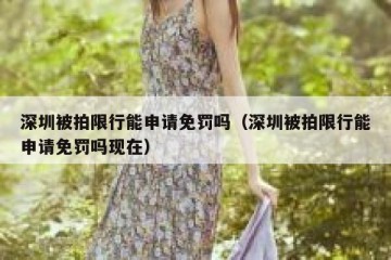 深圳被拍限行能申请免罚吗（深圳被拍限行能申请免罚吗现在）