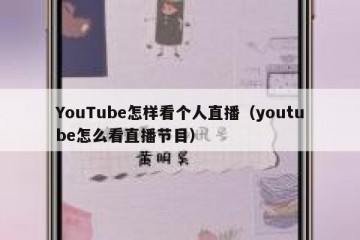 YouTube怎样看个人直播（youtube怎么看直播节目）