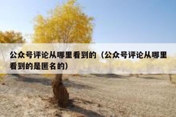 公众号评论从哪里看到的（公众号评论从哪里看到的是匿名的）