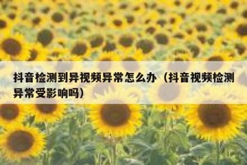 抖音检测到异视频异常怎么办（抖音视频检测异常受影响吗）