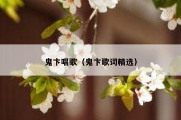 鬼卞唱歌（鬼卞歌词精选）