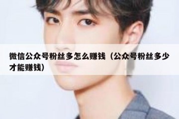微信公众号粉丝多怎么赚钱（公众号粉丝多少才能赚钱）