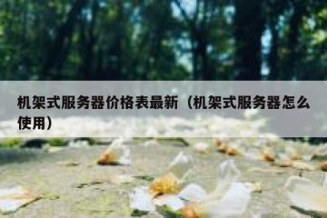 机架式服务器价格表最新（机架式服务器怎么使用）