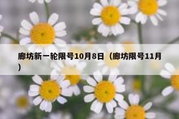 廊坊新一轮限号10月8日（廊坊限号11月）