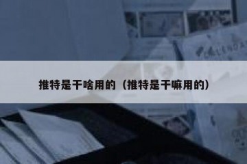 推特是干啥用的（推特是干嘛用的）