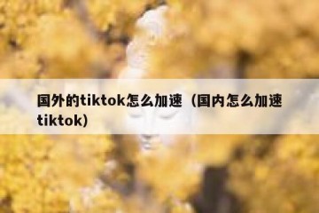 国外的tiktok怎么加速（国内怎么加速tiktok）