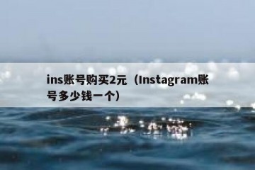 ins账号购买2元（Instagram账号多少钱一个）