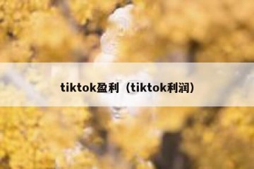 tiktok盈利（tiktok利润）