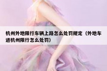 杭州外地限行车辆上路怎么处罚规定（外地车进杭州限行怎么处罚）