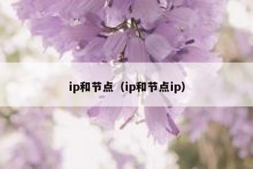 ip和节点（ip和节点ip）
