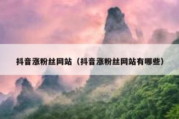 抖音涨粉丝网站（抖音涨粉丝网站有哪些）
