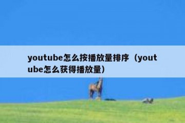 youtube怎么按播放量排序（youtube怎么获得播放量）