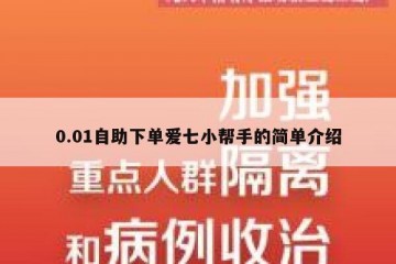 0.01自助下单爱七小帮手的简单介绍