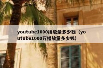 youtube1000播放量多少钱（youtube1000万播放量多少钱）