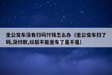 坐公交车没有扫码付钱怎么办（坐公交车扫了码,没付款,以后不能坐车了是不是）