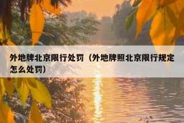 外地牌北京限行处罚（外地牌照北京限行规定怎么处罚）