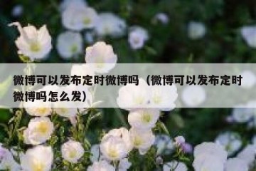 微博可以发布定时微博吗（微博可以发布定时微博吗怎么发）