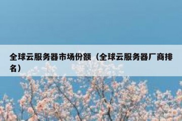 全球云服务器市场份额（全球云服务器厂商排名）
