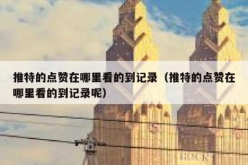 推特的点赞在哪里看的到记录（推特的点赞在哪里看的到记录呢）