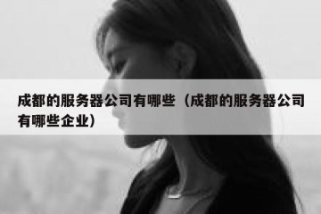 成都的服务器公司有哪些（成都的服务器公司有哪些企业）