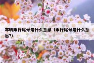 车辆限行尾号是什么意思（限行尾号是什么意思?）
