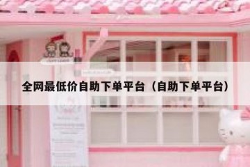 全网最低价自助下单平台（自助下单平台）