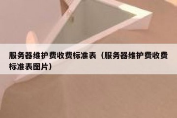 服务器维护费收费标准表（服务器维护费收费标准表图片）