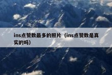 ins点赞数最多的照片（ins点赞数是真实的吗）