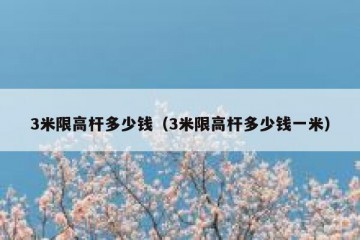 3米限高杆多少钱（3米限高杆多少钱一米）