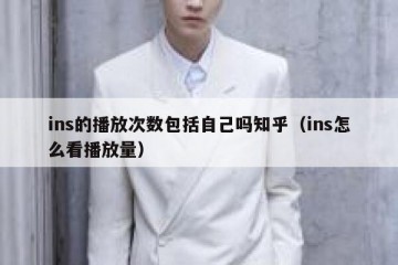 ins的播放次数包括自己吗知乎（ins怎么看播放量）