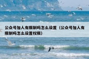 公众号加人有限制吗怎么设置（公众号加人有限制吗怎么设置权限）