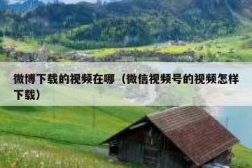 微博下载的视频在哪（微信视频号的视频怎样下载）