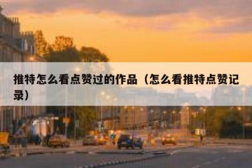 推特怎么看点赞过的作品（怎么看推特点赞记录）