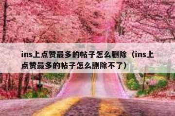 ins上点赞最多的帖子怎么删除（ins上点赞最多的帖子怎么删除不了）