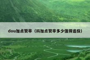 dou加点赞率（抖加点赞率多少值得追投）